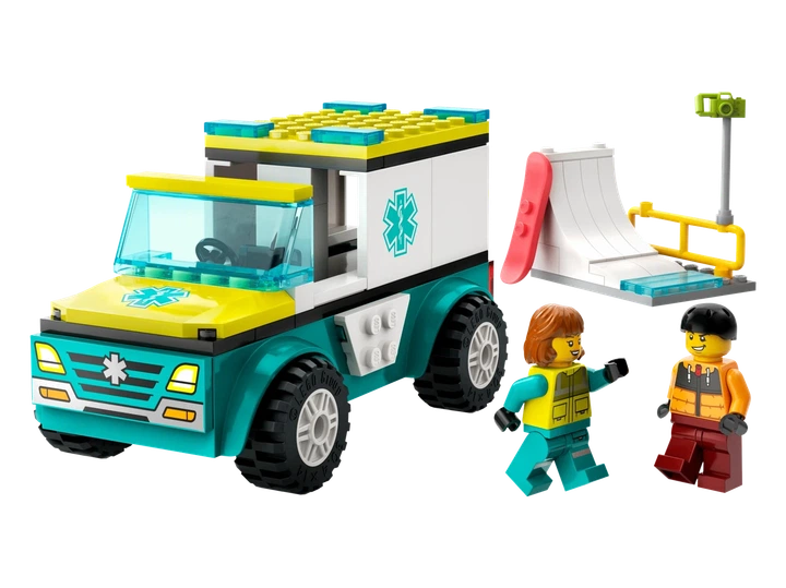Конструктор Лего Сіті Швидка допомога та сноубордист Lego City 60403 - зображення 3