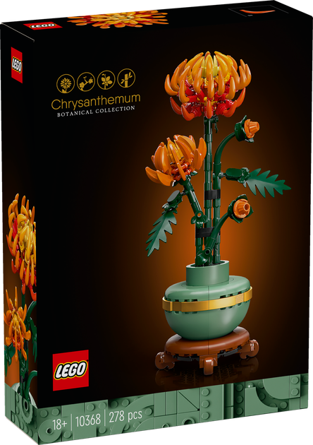 Лего Иконс Хризантема Букет Цветочный декор LEGO Icons 10368 - изображение 5