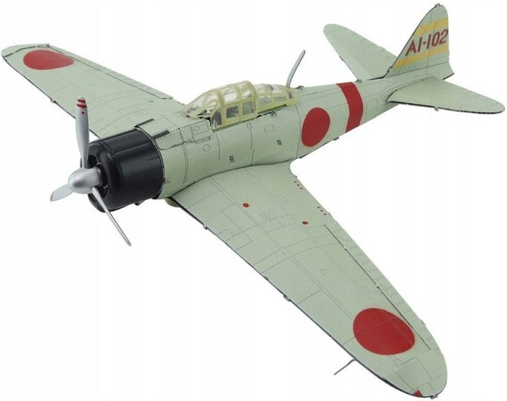 Збірна модель Piececool Літак Mitsubishi A6M (6927897207210) - зображення 1