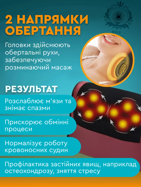 Массажная подушка для спины и шеи 3 режима работы с подогревом - изображение 2