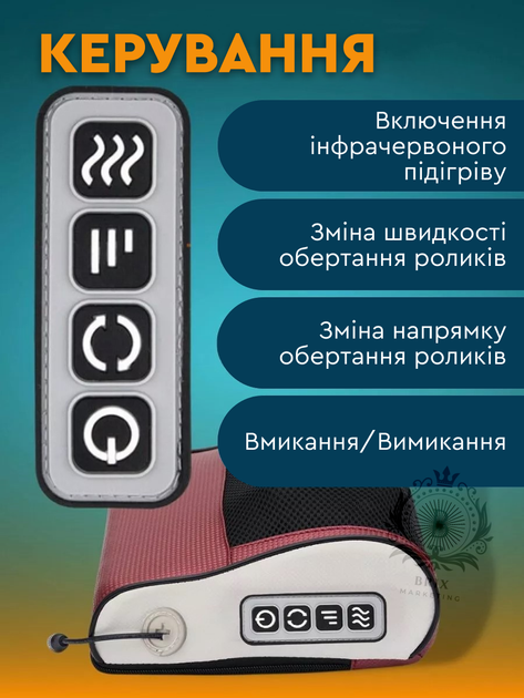 Массажная подушка для спины и шеи 3 режима работы с подогревом - изображение 3