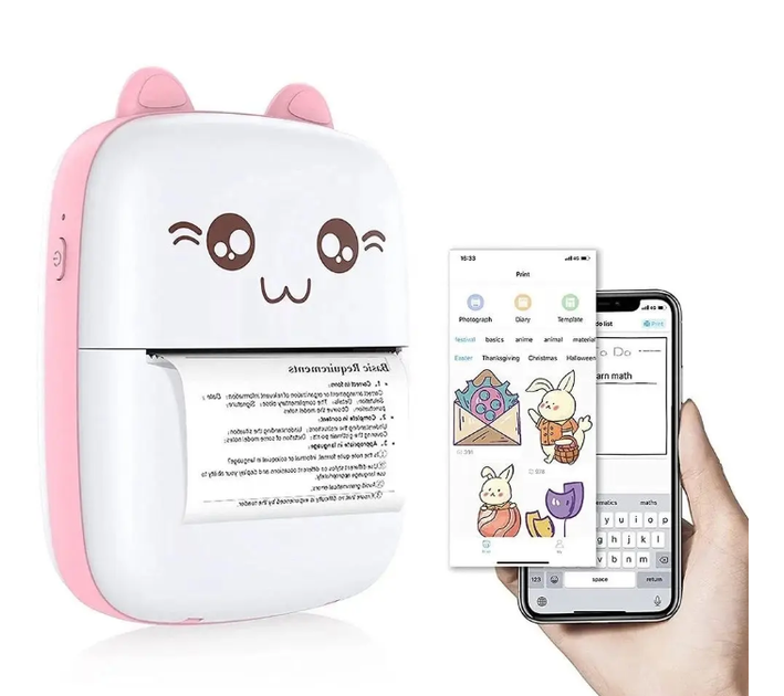 Портативний дитячий міні принтер термопринтер фото принтер TOPA Mini printer з термодруком bluetooth Рожевий - Фото 8 Портативний дитячий міні принтер термопринтер фото принтер TOPA Mini printer з термодруком bluetooth Рожевий - зображення 8
