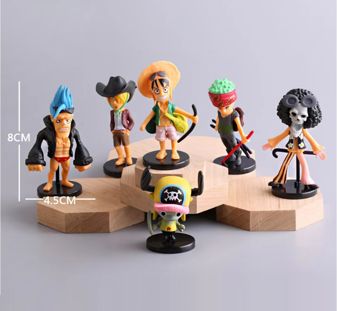 Фигурки игровые аниме Ван Пис One Piece Set 6 шт на подставке ПВХ