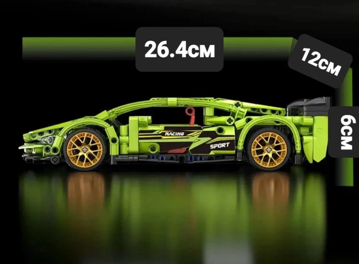 Конструктор Technic Lamborghini 452 деталі зелена – іграшки з