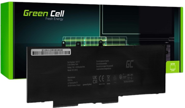 Bateria Green Cell do laptopów Dell Latitude 5280 5290 5480 5490 5491 5495 5580 5590 5591 / Dell Precision 3520 3530 7.6V 6200mAh (DE128V2) - obraz 1