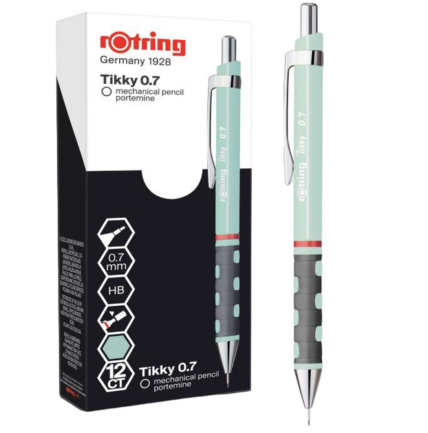 Zestaw ołówków automatycznych Rotring Tikky HB 0.7 mm Seledynowych 12 szt (23026981890677) - obraz 1