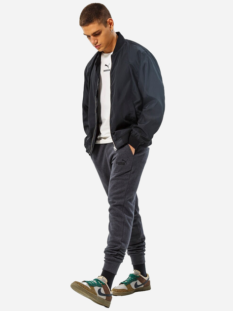Spodnie dresowe męskie ocieplane Puma Ess Logo Pants Fl Cl 586714-07 2XL Ciemnoszare (4063697310117) - obraz 3