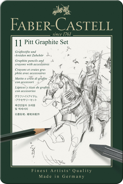 Zestaw ołówek Faber-Castell Set Pitt Graphite tin 11 szt. (4005401129721) - obraz 1