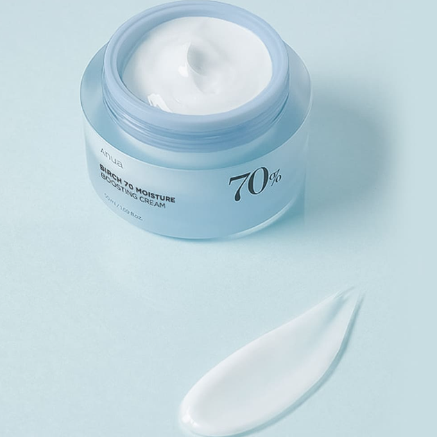 Успокаивающий крем с берёзовым соком Anua Birch 70% Boosting Cream Moisture 50ml - изображение 4