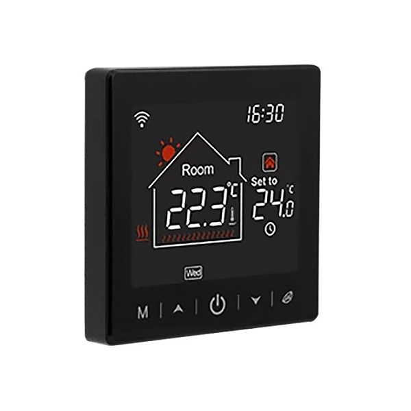 WiFi терморегулятор для теплого пола HeatTech HTW122-240 теплорегулятор сенсорный комнатный 3500 Вт Черный - изображение 2