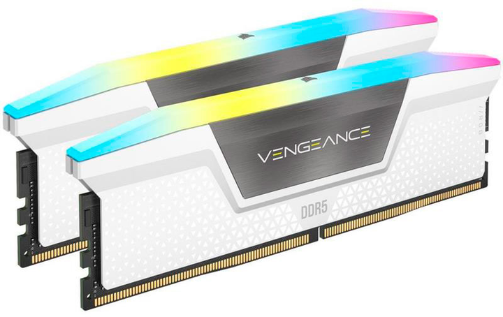 Оперативна пам'ять Corsair DDR5-5600 32768MB PC5-44800 (Kit of 2x16384) Vengeance RGB White (CMH32GX5M2B5600C36WK) - зображення 1