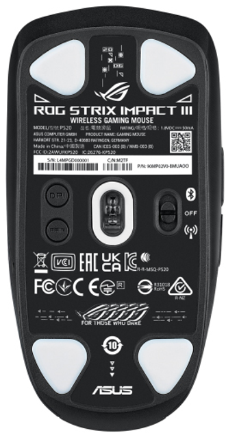 Миша ASUS ROG Strix Impact III Wireless Black (90MP03D0-BMUA00) - зображення 6