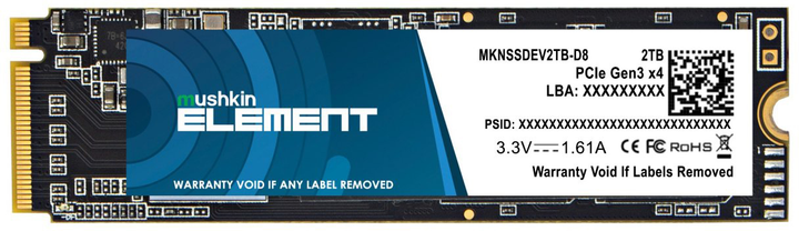 Dysk SSD Mushkin Element 2TB M.2 2280 PCIe 3.0 x4 TLC (MKNSSDEV2TB-D8) - obraz 1