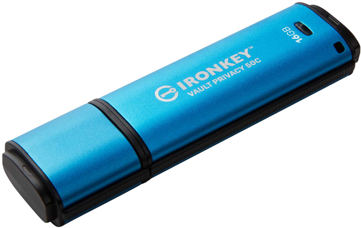 Pendrive Kingston IronKey Vault Privacy 50 16GB USB 3.2 Type-C Blue (IKVP50C/16GB) - obraz 2