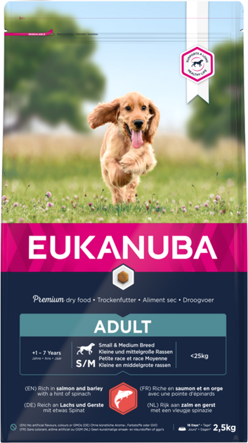 Сухий корм для собак Eukanuba Adult Salmon & Barley 2.5 кг (8710255168852) - зображення 2