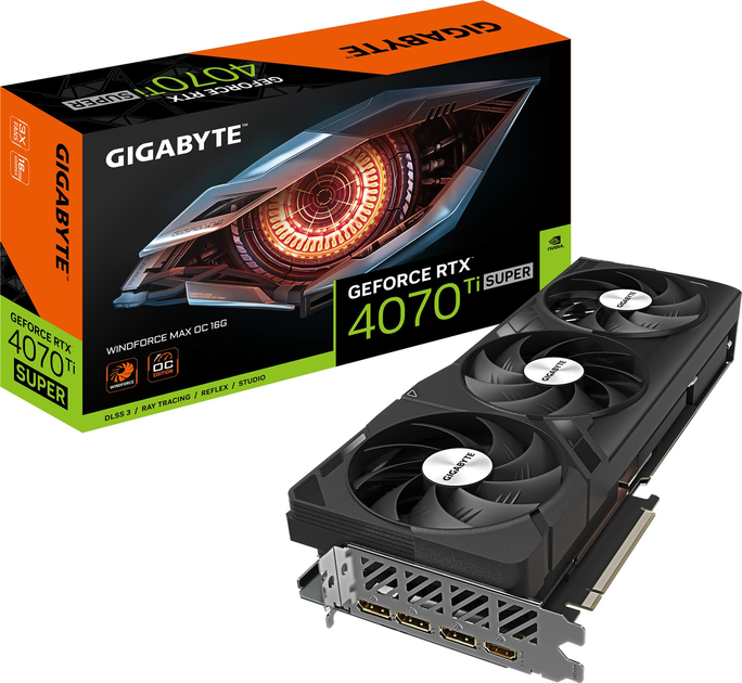 Karta graficzna Gigabyte PCI-Ex GeForce RTX 4070 Ti Super Windforce Max OC 16G 16GB GDDR6X (256bit) (2610/21000) (HDMI, 3 x DisplayPort) (GV-N407TSWF3MAX OC-16GD) - obraz 8
