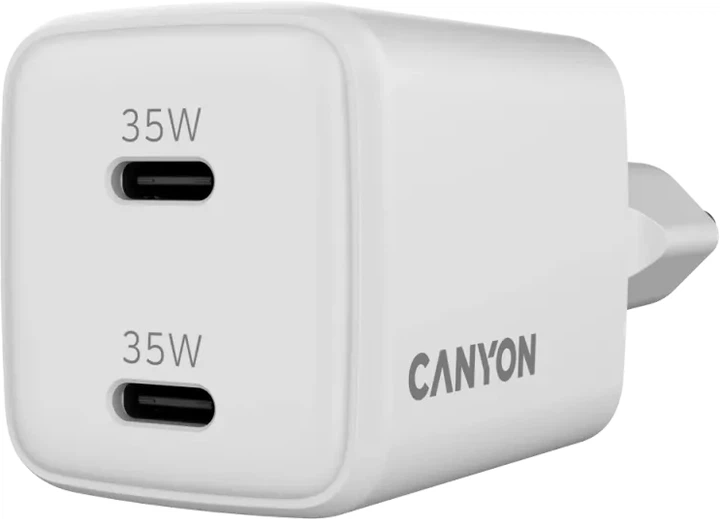 Ładowarka Canyon GaN 2xUSB-C PD 35W White (CNS-CUW35CC) - obraz 3