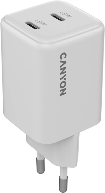 Ładowarka Canyon GaN 2xUSB-C PD 45W White (CNS-CUW45CC) - obraz 2