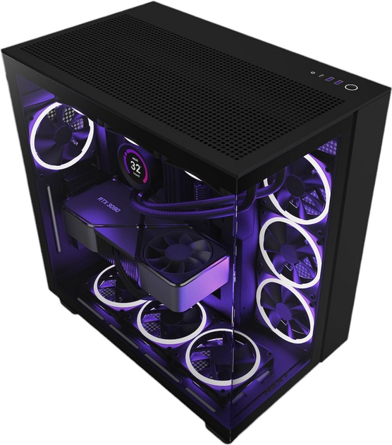 Obudowa NZXT H9 Flow Mid-Tower Matte Black (CM-H91FB-01) - obraz 8