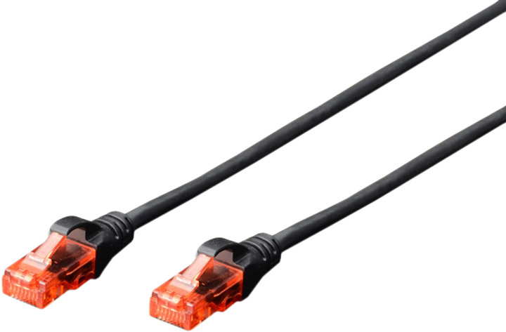 Patchcord Digitus CAT6 UTP 0.25 m AWG 26/7 Cu LSZH Black (DK-1617-0025/BL) - obraz 1