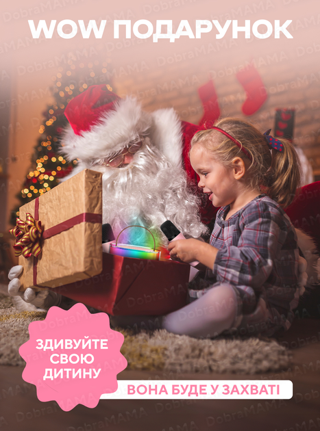 Караоке для дітей і два бездротові мікрофони з bluetooth / дитячий набір караоке нічник з підсвічуванням / колонка блютуз бездротовий 9657 DobraMAMA Рожевий 73319 - зображення 2