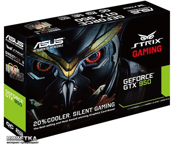 Видеокарта Asus PCI-Ex GeForce GTX 950 Strix 2048MB GDDR5 (128bit