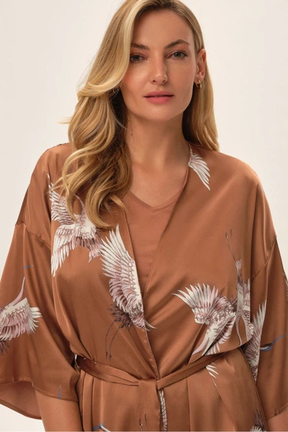 Халат Esotiq 50(2XL) Оранжевый микс (103925) - Фото 3 Халат Esotiq 50(2XL) Оранжевый микс (103925) - изображение 3