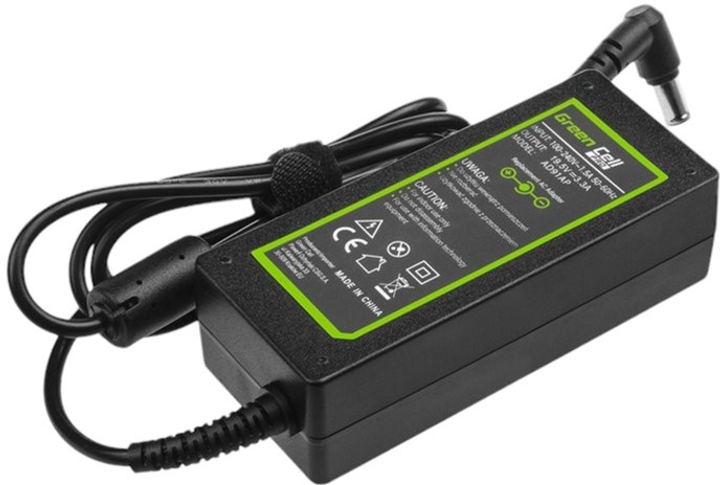 Блок живлення Green Cell для ноутбуків Sony Vaio SVF14 SVF15 SVF152A29M SVF1521C6EW SVF15AA1QM 19.5V 3.34A 65W (5903317226772) - зображення 1