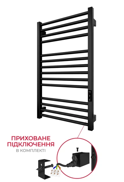 Электрический полотенцесушитель Hygge Family Derby 770х530 TR K черный мат - изображение 2