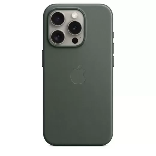 Чехол CasePro FineWoven Case with MagSafe Evergreen для iPhone 15 Pro - изображение 2