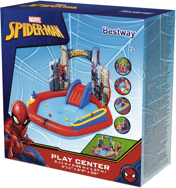 Надувний басейн для дітей Bestway Spider Man 211 x 206 x 127 см (6941607331750) - зображення 1