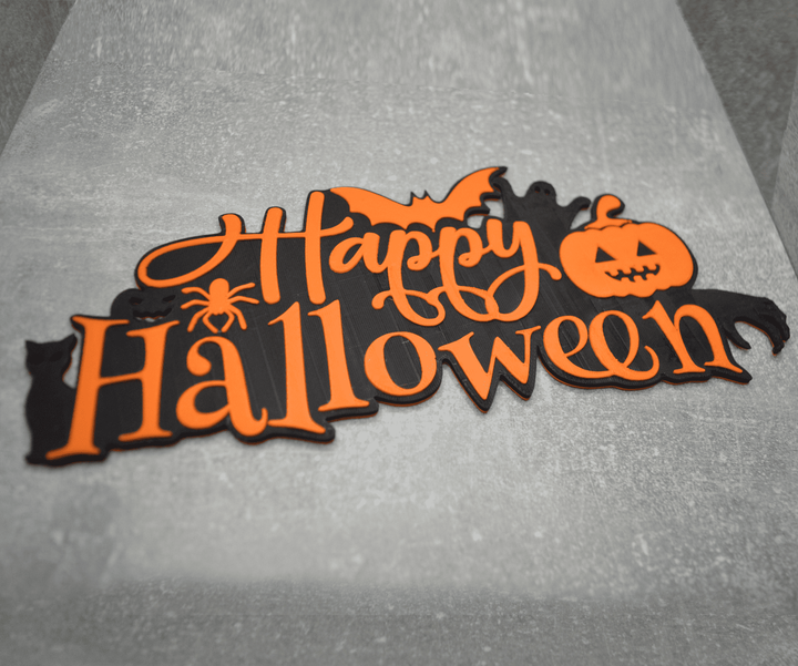 Прикраса до Хеловіну напис Happy Halloween з гарбузом - зображення 2