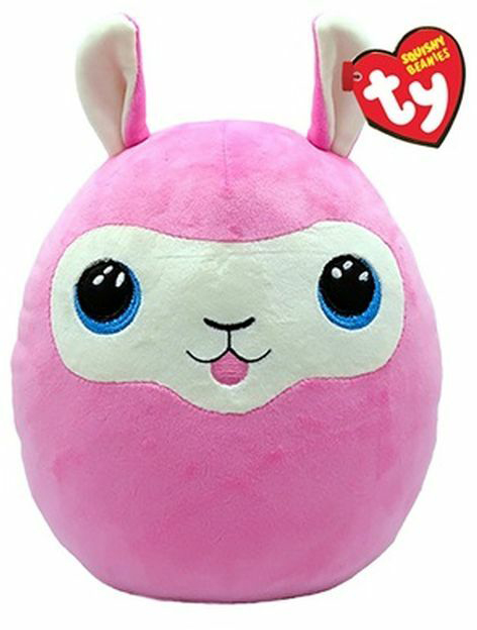 Maskotka poduszka Ty Squishy Beanies Lana Różowa Lama 30 cm (0008421392698) - obraz 1