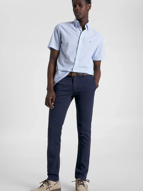 Spodnie slim fit męskie Tommy Hilfiger MW0MW32132 34 Niebieskie (8720644103135) - obraz 3