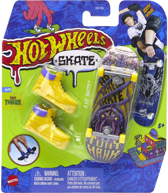 Міні скейтборд Hot Wheels Tony Hawk A Lil' Batty (0194735205820) - зображення 1