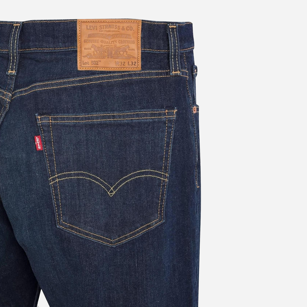 Джинси Regular fit чоловічі Levi's 502 Taper 29507-0548 34-34 Темно-сині (5400816873938) - зображення 9