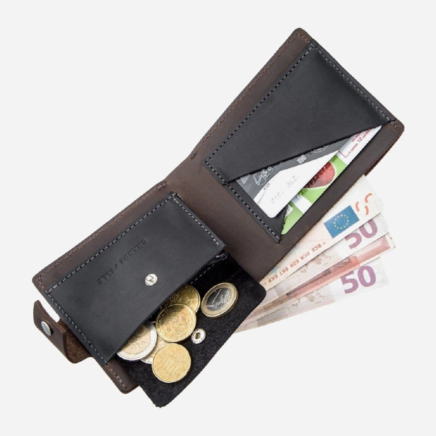Портмоне кожаное Grande Pelle leather-11230 Коричневый - изображение 4