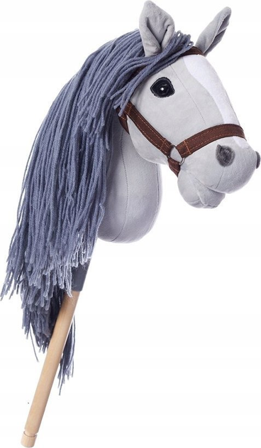 Koń na kiju Tootiny Hobby Horse HoppiHorse A3 Szary (5907630902030) - obraz 1