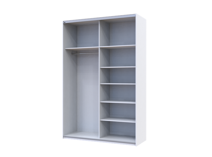 Шкаф купе Doros G-Caiser Белый Графит 1 ДСП / 1 зеркало / 3 части 160х60х240 (42005086) - изображение 3