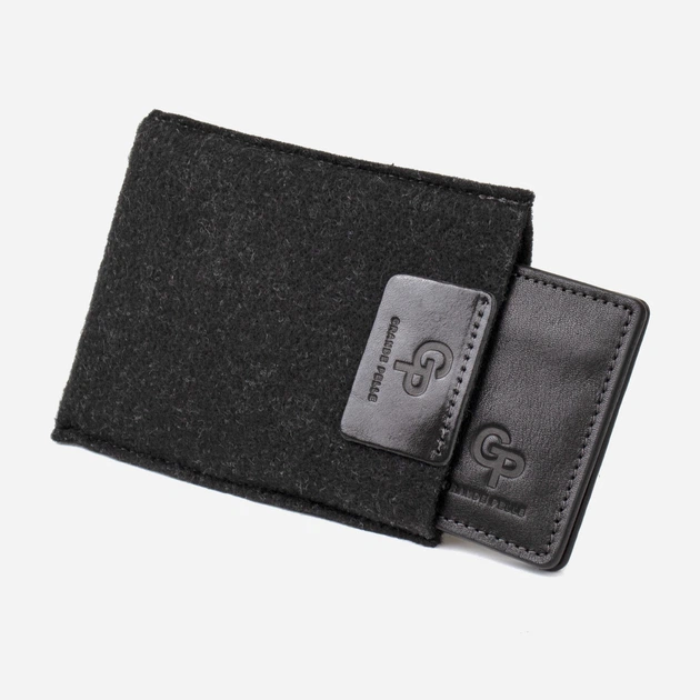 Мужской зажим для денег кожаный Grande Pelle leather-11475 Черный - изображение 4