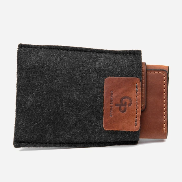 Картхолдер кожаный Grande Pelle leather-11406 Коричневая - изображение 6