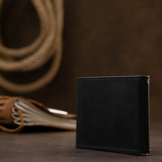 Портмоне кожаное Grande Pelle leather-11404 Черное - изображение 8