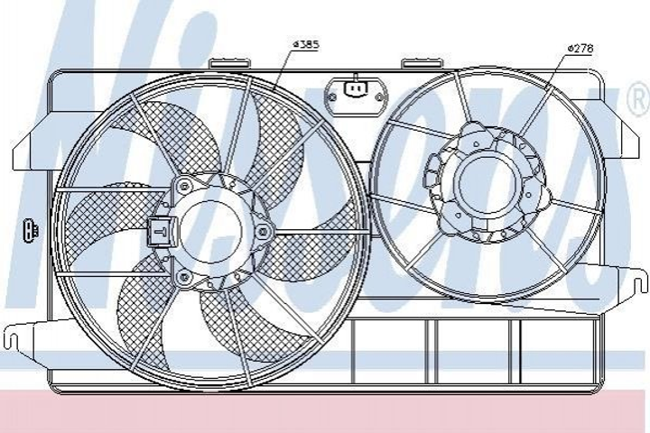 Вентилятор охлаждения двигателя NISSENS 85262 Ford Connect, Transit 1439619, 1451528, 2T148C607BB - изображение 1