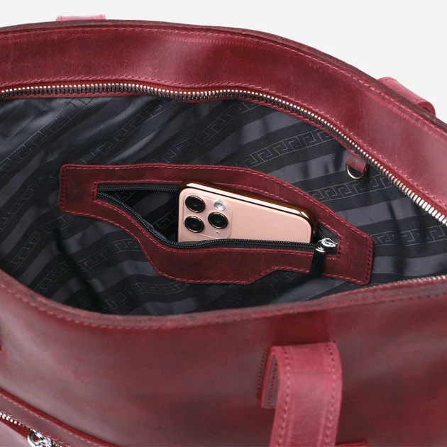 Сумка шопер жіноча шкіряна Shvigel leather-16350 Бордова - Фото 8 Сумка шопер жіноча шкіряна Shvigel leather-16350 Бордова - изображение 8