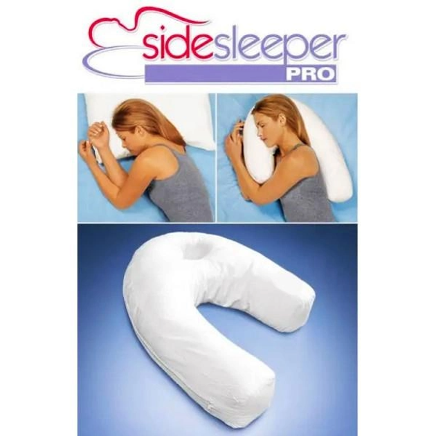 Анатомическая подушка Side Sleeper ортопедическая подушка для сна в виде подковы Белая (КМ-1527) - Фото 3 Анатомическая подушка Side Sleeper ортопедическая подушка для сна в виде подковы Белая (КМ-1527) - изображение 3