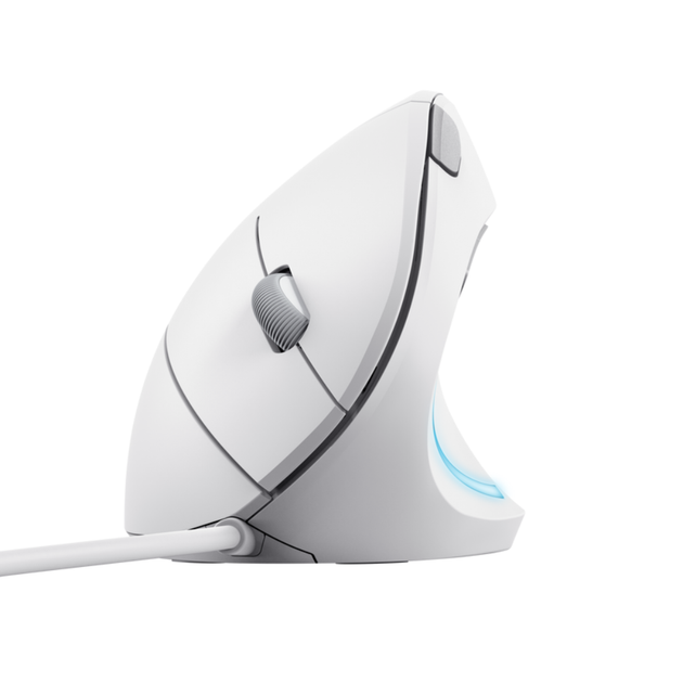 Мышь компьютерная Trust Verto Ergo Mouse 25133 1600dpi проводная/вертикальная White - Фото 3 Мышь компьютерная Trust Verto Ergo Mouse 25133 1600dpi проводная/вертикальная White - изображение 3
