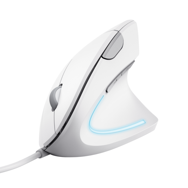 Мышь компьютерная Trust Verto Ergo Mouse 25133 1600dpi проводная/вертикальная White - Фото 4 Мышь компьютерная Trust Verto Ergo Mouse 25133 1600dpi проводная/вертикальная White - изображение 4