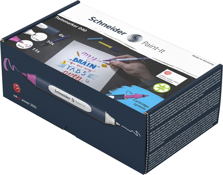 Набір заправок Schneider Paint-It Twinmarker 27 шт + 2 насадки (4004675162618) - зображення 5