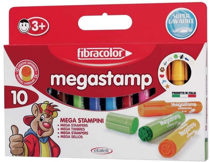 Набір різнокольорових маркерів Fibracolor Megastamp 10 шт (8008621004522) - зображення 1