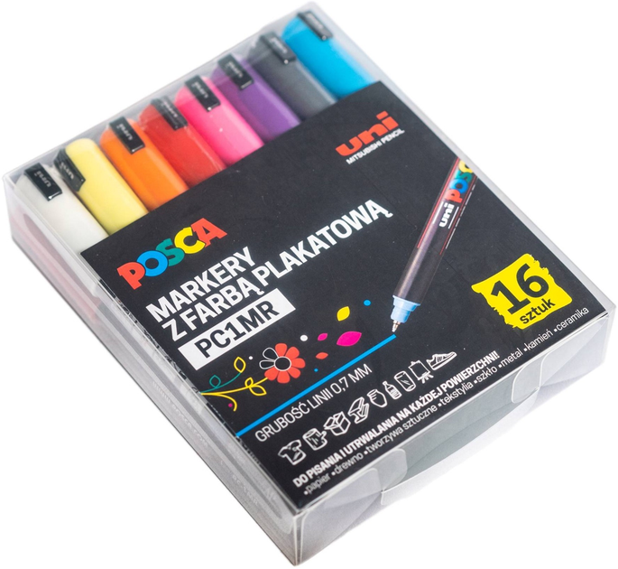 Zestaw markerów wielokolorowych Uni Posca PC-1MR 16 szt (5906340928316) - obraz 2